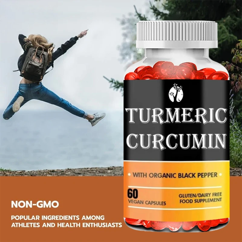 Organic Curcumin 600mg Organic Black Pepper, Efficient Antioxidant and Absorbent | Organic Supplement