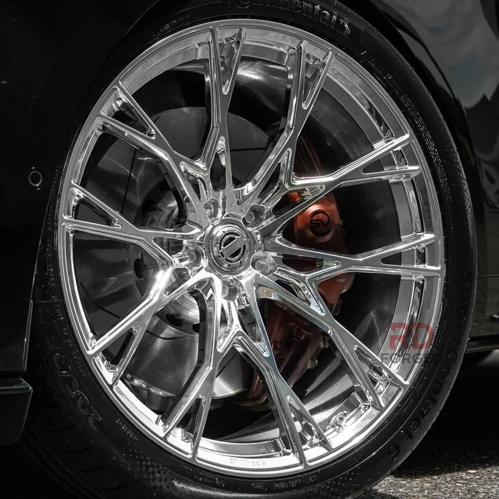 For  Chrome Forged Wheel 18 19 20 21 22 24 Inch Alloy 5x114.3 5x112 5x130 5x120 6x139.7 Rim for Tesla Benz Bmw Audi Forked Type