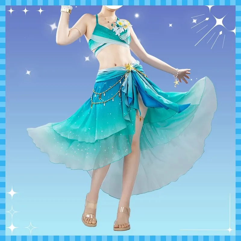 Silence Suzuka Cosplay Costume Umamusume: Pretty Derby Split Swimsuit Summer Tops Skirt Sexy Swimwear Cos Clothes with ACC