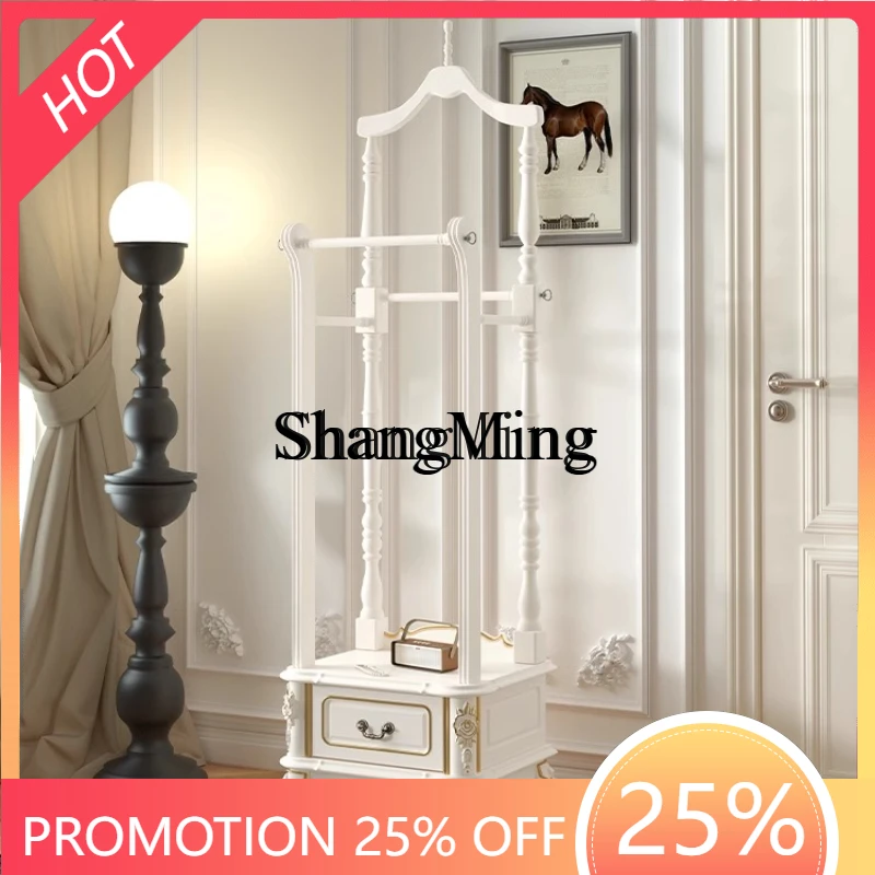 CL  high value pure solid wood carving premium bedroom bedside table living room coating rack floor hanger