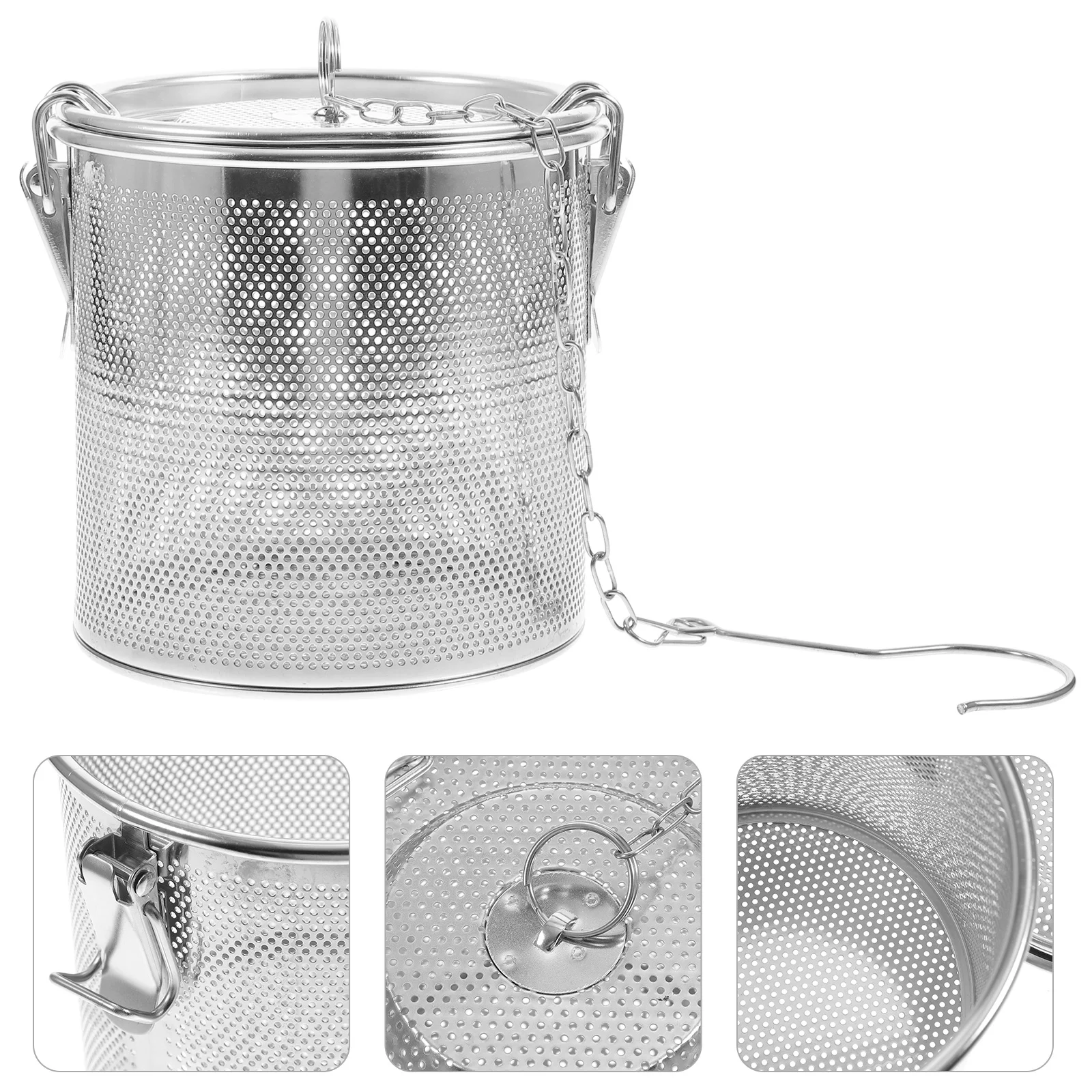 

1 шт., шариковый фильтр для приправ из нержавеющей стали, серебряный, полезный фильтр для специй, кухонный инструмент, бытовой фильтр для рассола, предотвращает грязь