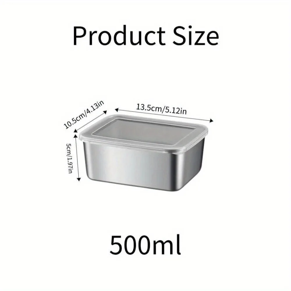 

5pc Stainless Steel Food Storage Containers Set - Airtight BPA-Free Lunch Boxes for Meal Prep, Camping & Office, Dishwasher Safe