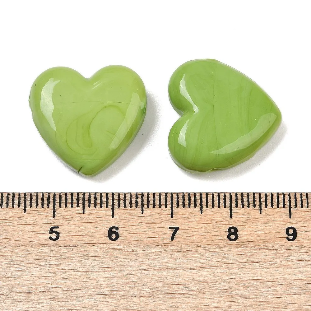 10 Stück handgefertigte mehrfarbige Herz-Glasperlen aus Lampwork-Glas, Valentinstagsgeschenk, 19–20 x 6,5–7 mm für die Herstellung von DIY-Schmuck – Detail 2