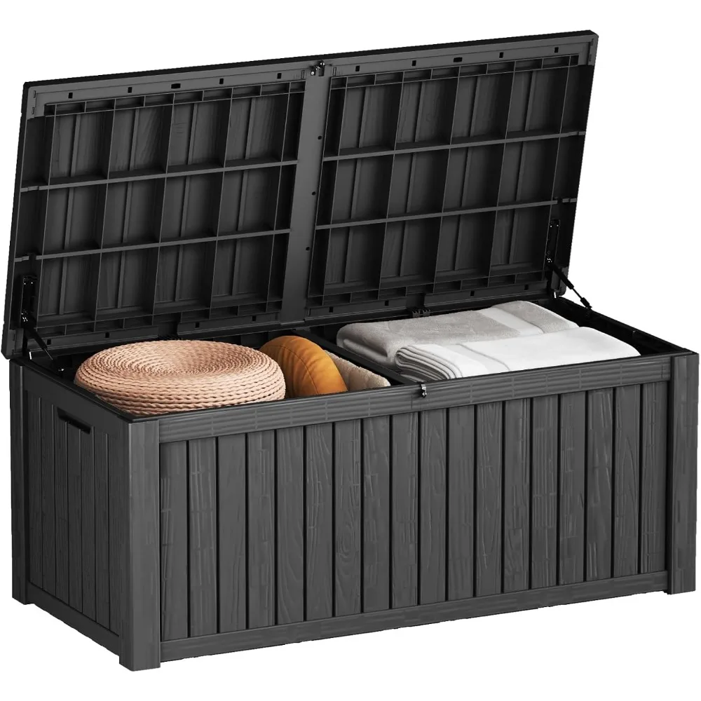 Caja de almacenamiento para exteriores de 180 galones, caja de cubierta de resina bloqueable impermeable, grande, contenedor de almacenamiento para Patio, accesorios para piscina, muebles de cojín