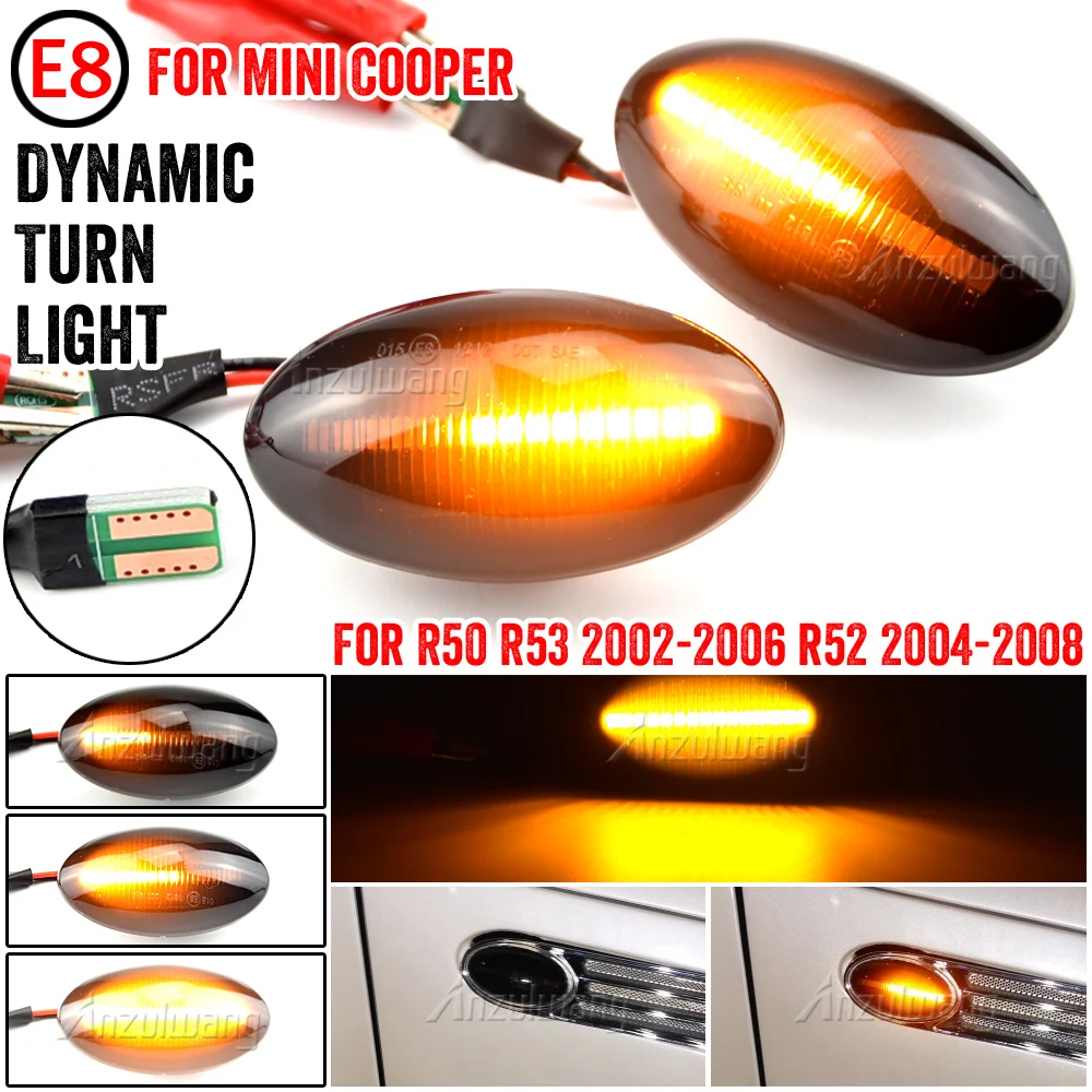 

Fit For MINI Cooper R50 R53 Hatchback LED Side Marker Turn Signal Light Repeater Indicator Waterproof Dynamic Blinker ﻿