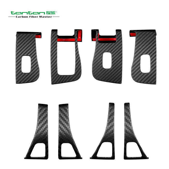 Carbon Fiber Auto Parts Glass Window Lifting Panel Cover For Tesla Model 3 Carbon Fiber Interior Accessories Sticky