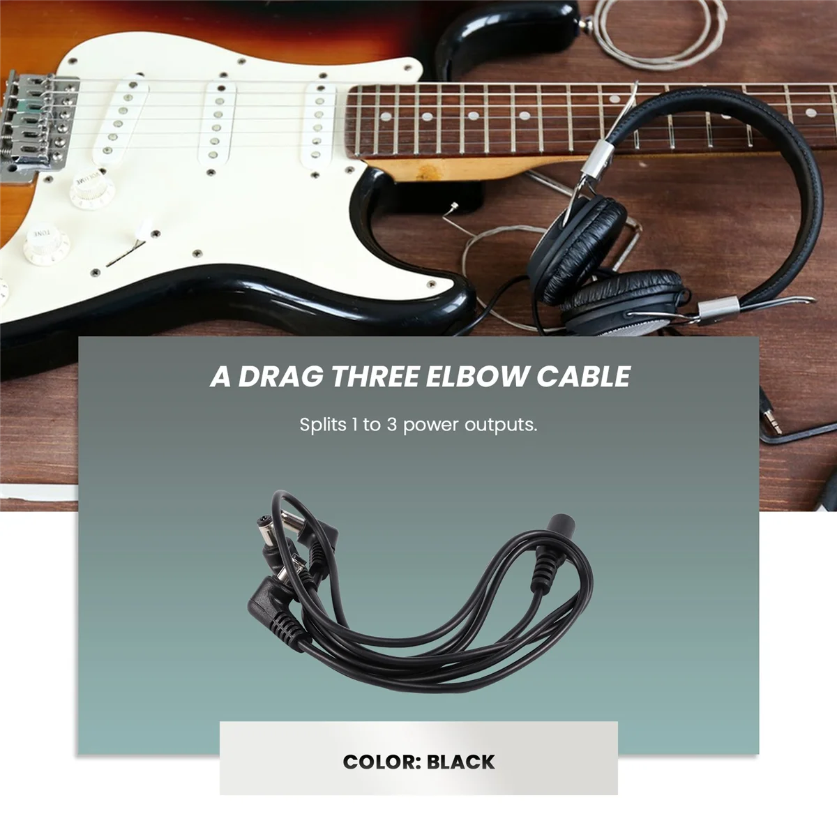 Electrode Daisy Chain Harness Cable Copper Wire for Guitar Effects Power Supply Adapter Splitter black