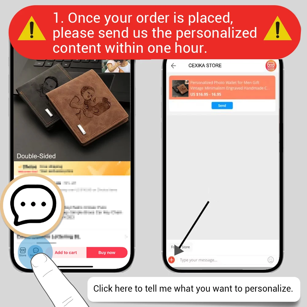 남성용 각인 사진 지갑, 커스텀 사진 및 텍스트 지갑, 맞춤형 생일, 크리스마스, 아버지의 날 선물, 남편