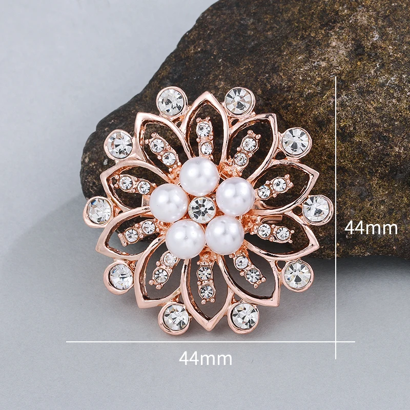 WEIMANJINGDIAN Brand Simulated Pearls Wedding Crystal Brooches DIY Bouquets Pins