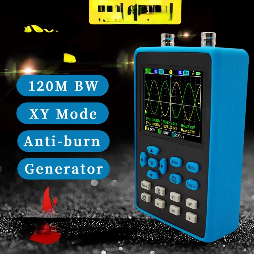 500MSa/s 2 In 1 Dual Channel Oscilloscope 10mV Minimum Vertical Sensitivity FFT Spectrum Analysis