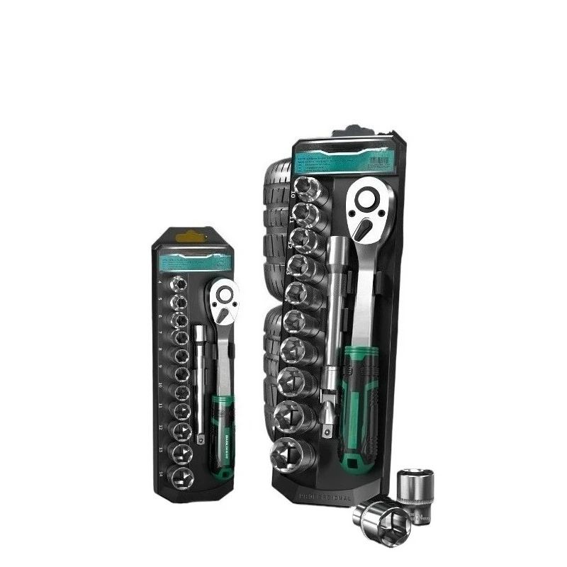 Ratchet socket wrench set, multi-functional external hexagonal quick wrench, quick torque set, manual auto repair tools