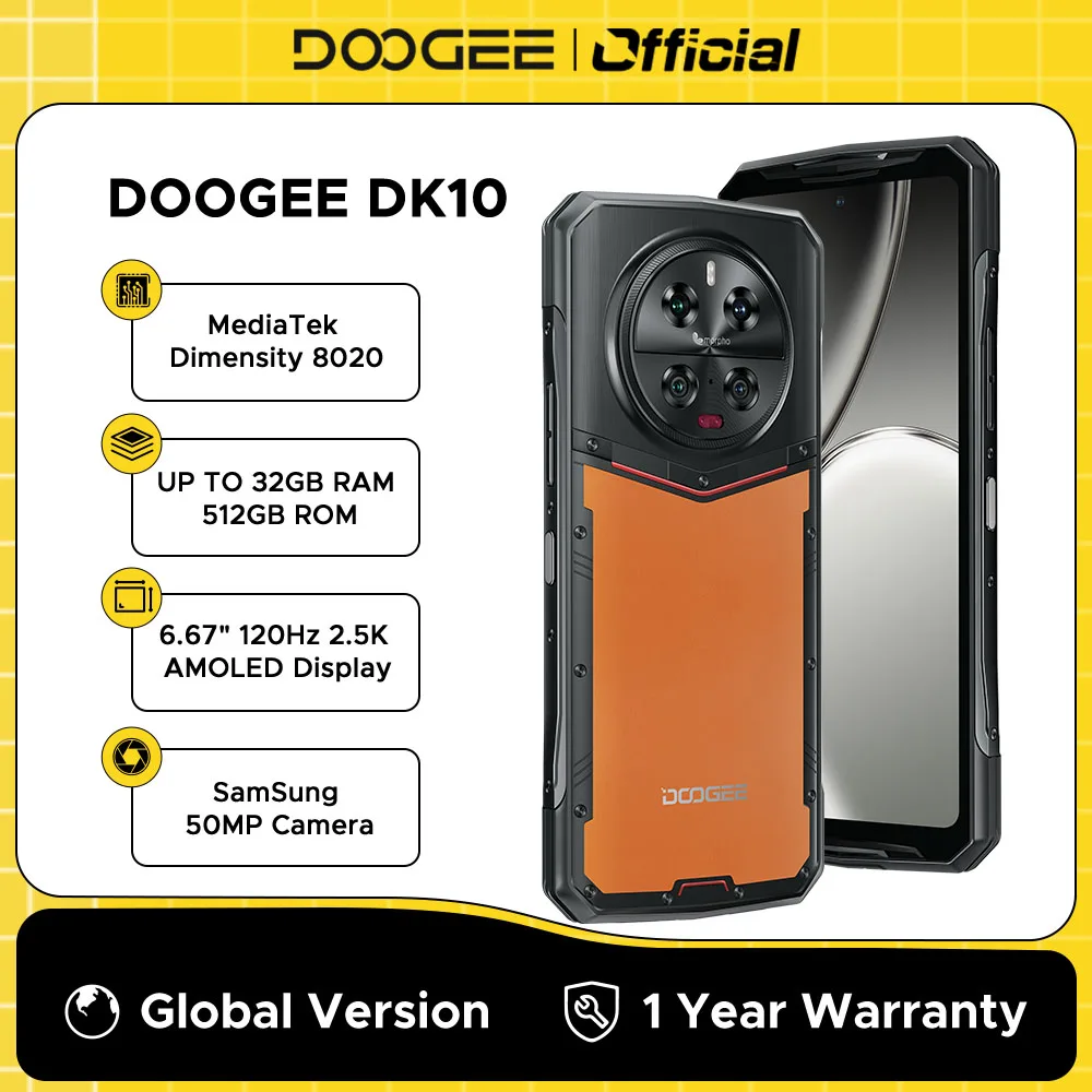 World Premiere New Orange DOOGEE DK 10 5G Rugged Phone  6.67