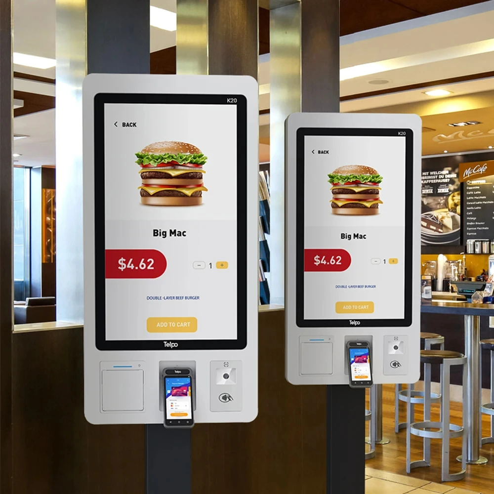 montowany na ścianie rachunek zapłać maszynę do zamówienia self service mcdonalds restauracje interaktywny kiosk