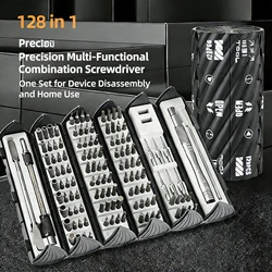 128 in 1 Precision Screwdriver Set with 125 Bits Professional Magnetic Mini Repair Tool Kit for Phones Laptops Drones Glasses Pc