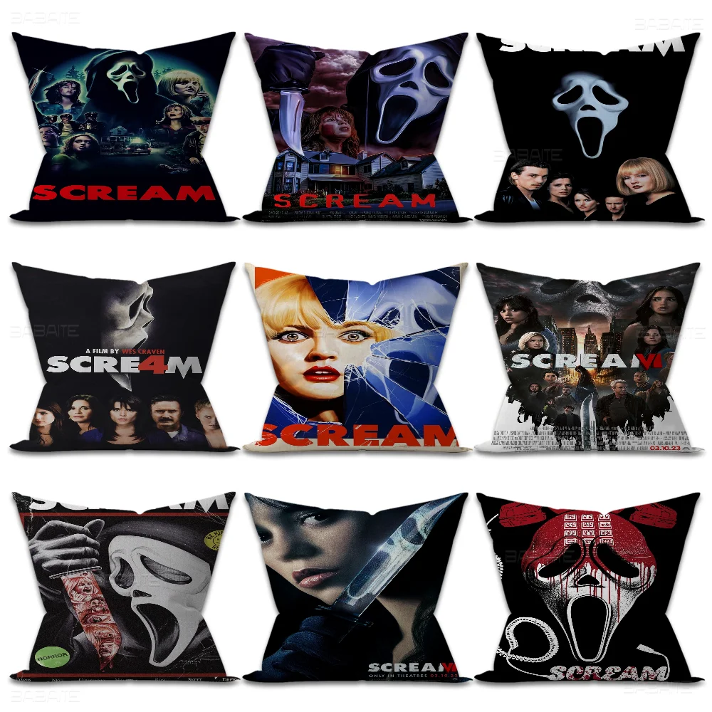 S-Scream Horror Movie Stitch Lucky Dragon Pillow Cover Sofa Cushion Cover Home Room Decoration Children Gift