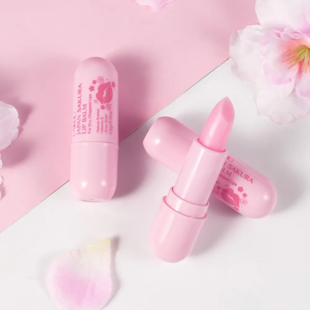 New Lasting Moisturizing Sakura Lip Balm Preventing Cracking Repairing Nourishing Lip Balm Hydrating Lip Stick Daily Lip Care