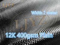 Carbon Fiber Cloth 12K 400gsm / 14.2oz Plain Carbon fiber fabric 100cm / 40\