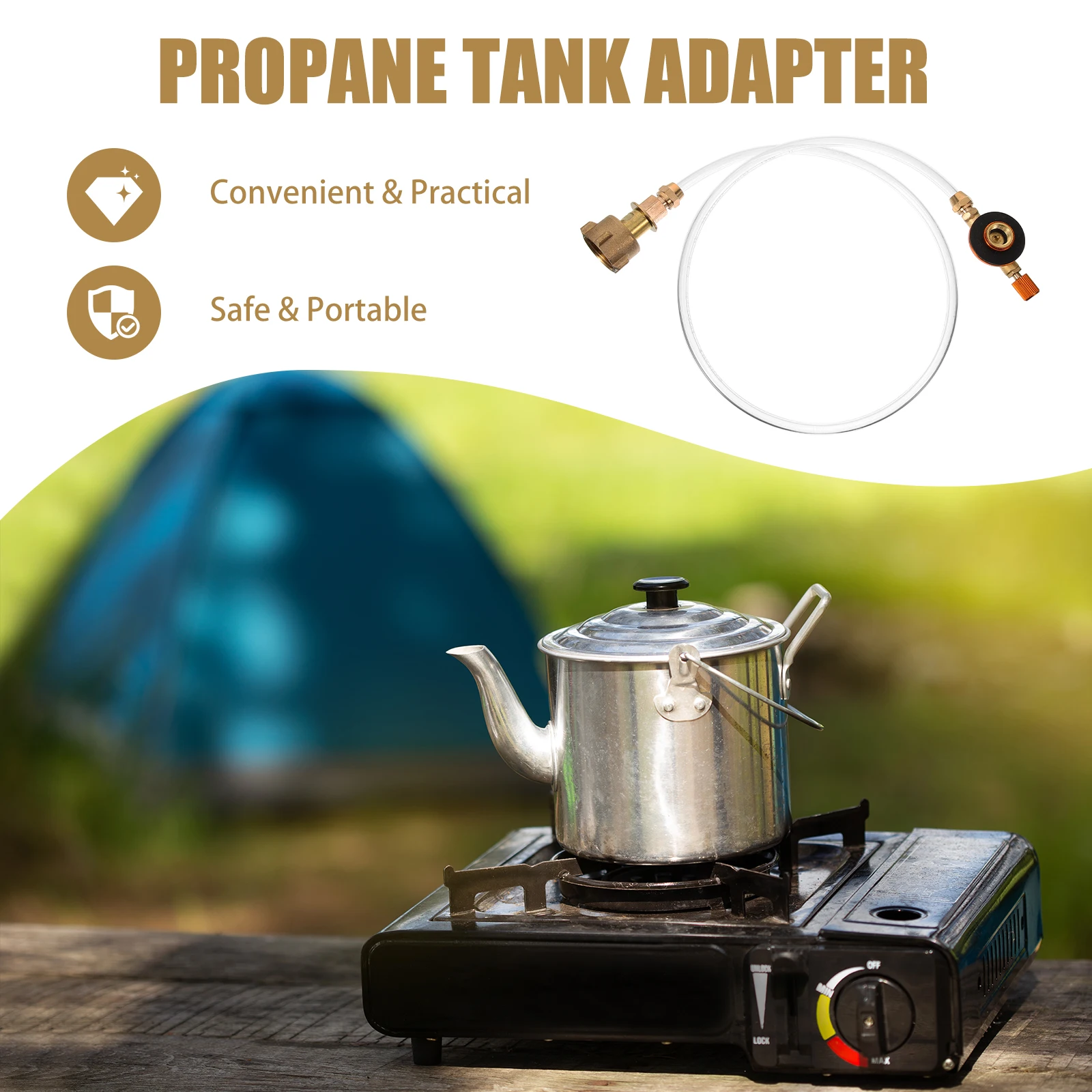 

Camping Stove Gas Tank Accessories Canister Adapter Converter Valve Connector Connection Hose Outdoor