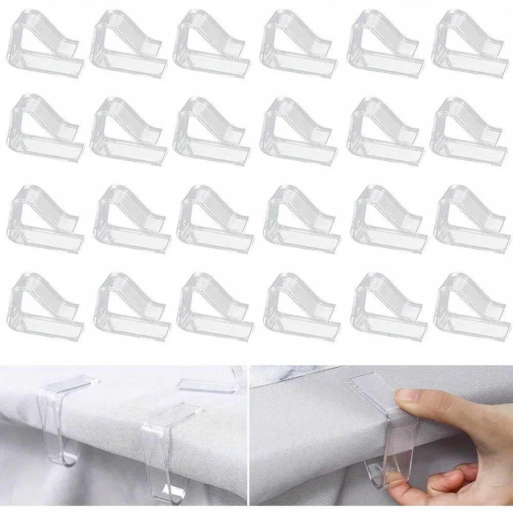 4pcs/8pcs, Tablecloth Fixture, Clear Plastic Tablecloth Clips - Transparent Table Cloth Hold Down Clips For Indoor