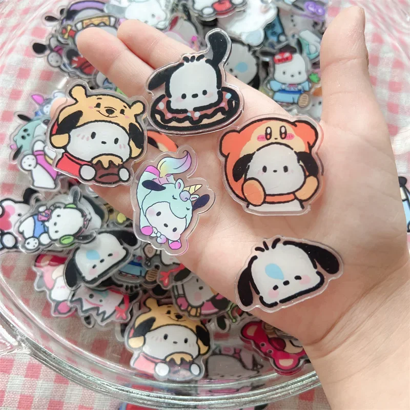 50pcs (Random) 2cm Cute Mini Hand-Painted Pacha Dog Small Pieces Acrylic Cartoon Handmade Patch DIY Consumables