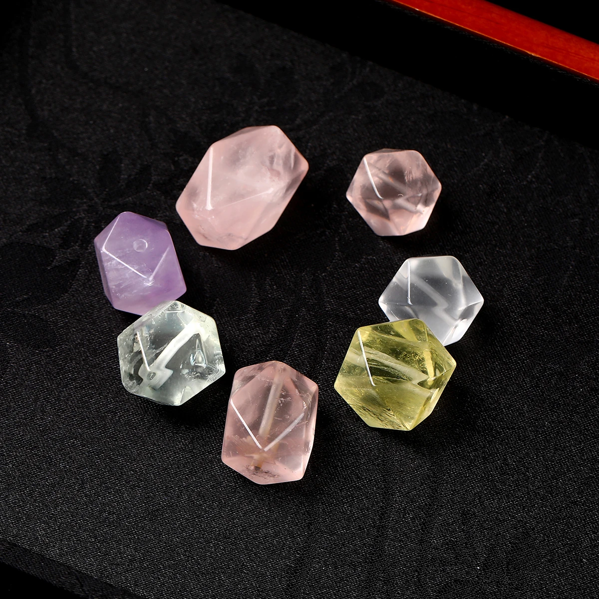 1 Pc Natural Stone Faceted Octagonal Shape Bead Pink Quartz Amethyst for Jewelry Making DIY Necklace Bracelet Accessory