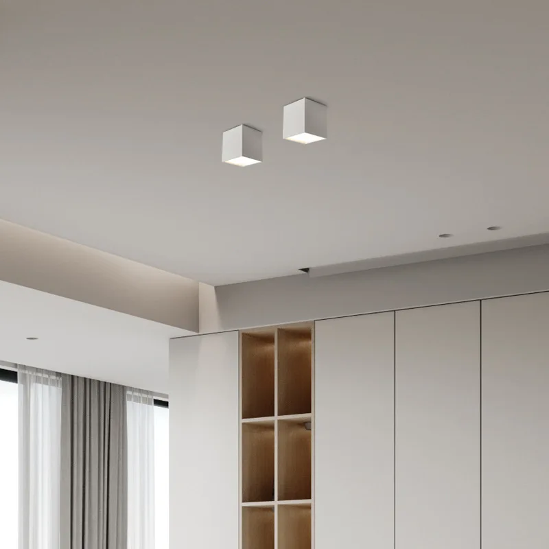 

Square LED downlight modern simple living room ceiling light no main light black and white, hotel office clubhouse lighting 7W9W