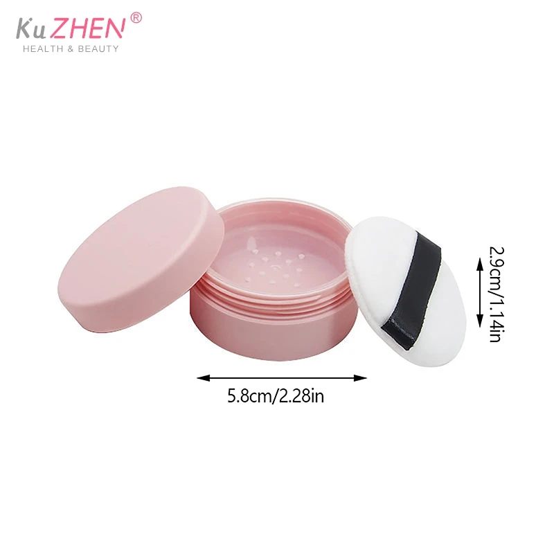 1Pc Makeup Tool mini Empty Cosmetic Packaging Box Jar Sifter Rose Gold Cosmetic Compact Makeup Travel Case Container With Sponge