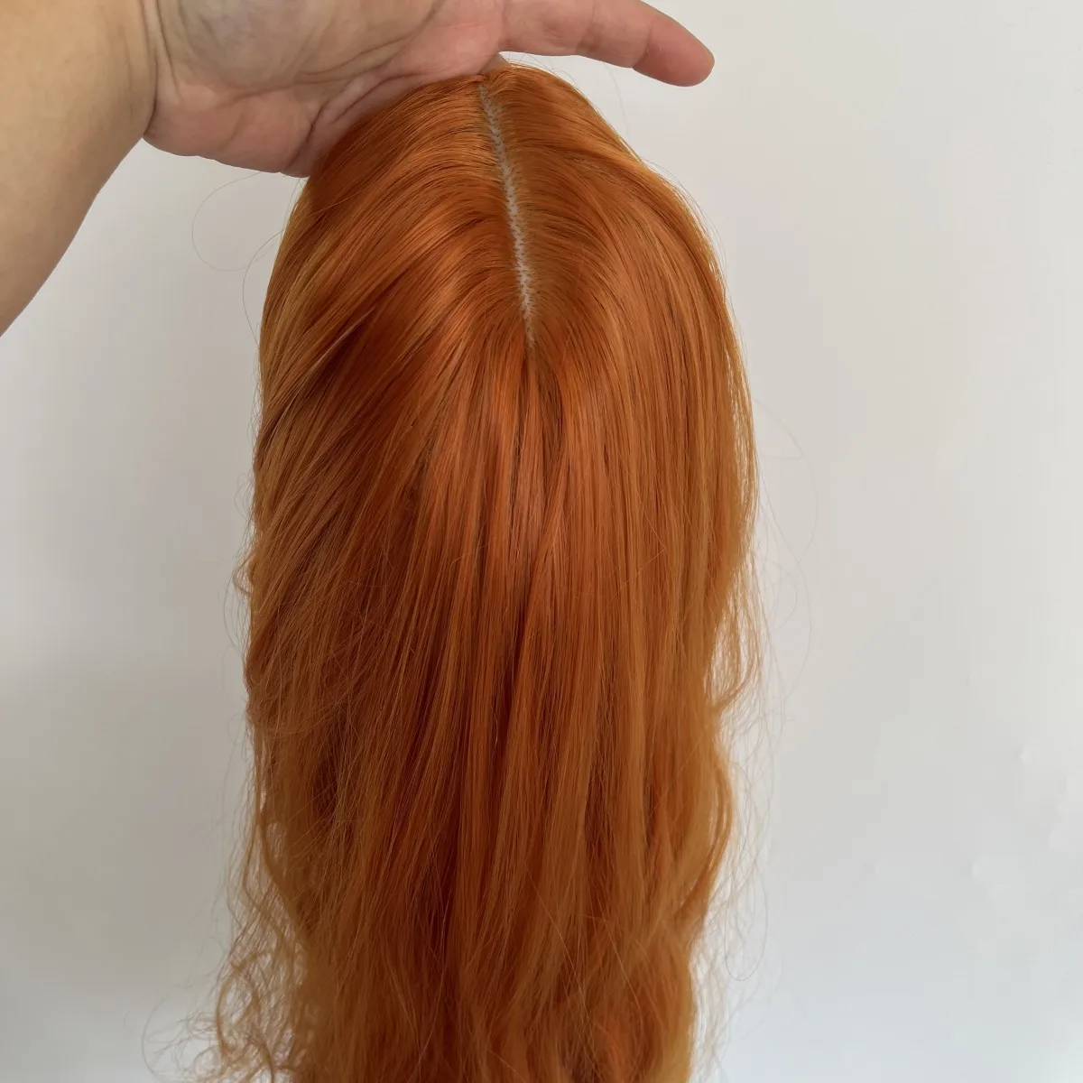 Cosplay Daily wear Synthetic Wig Ginger Orange Long Female Fashion for Women Rose Net Party Full Head