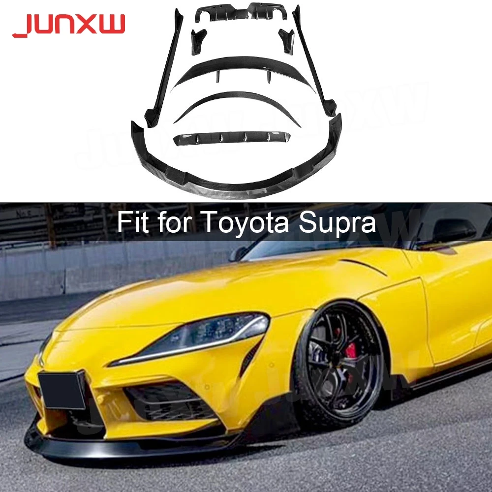 

Carbon Fiber Front Lip Side Skirts Rear Diffuser Splitters Roof Spoiler for Toyota Supra 2019 - 2020 Car Styling Car body