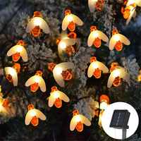 Solar String Light Cute Bee 20 LED Outdoor Wedding Garden Patio Party Christmas Tree Honeybee Starry Fairy Decor Lamp