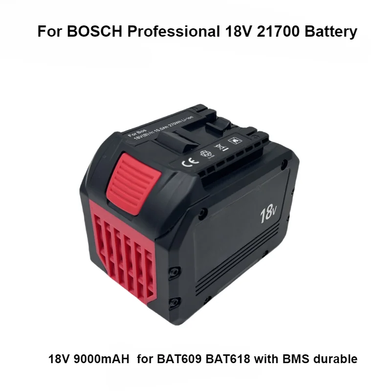 For BOSCH Professional 18V 21700 Battery  Li-ion Replacement 18V 9000mAH  for BAT609 BAT618 with BMS durable