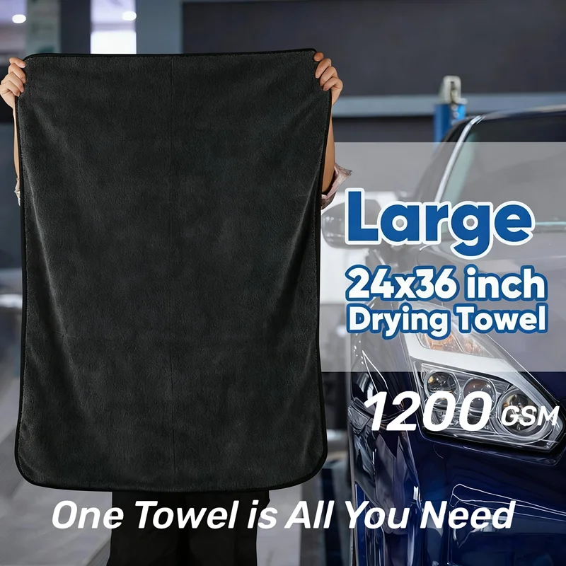 

Dual Sided Microfiber Car Wash Towel 1200GSM Water Absorbing Monster Lint-Free Scratch-Free Super Absorbent Drying Cloth