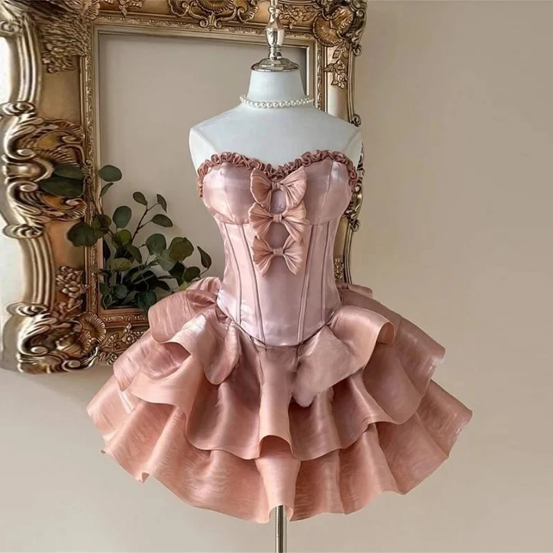 

2026 Blush Pink Prom Dress Sweertheart Sexy Bakless Birthday Dresses For Woman Short A Line Vestidos De Graduación Customized