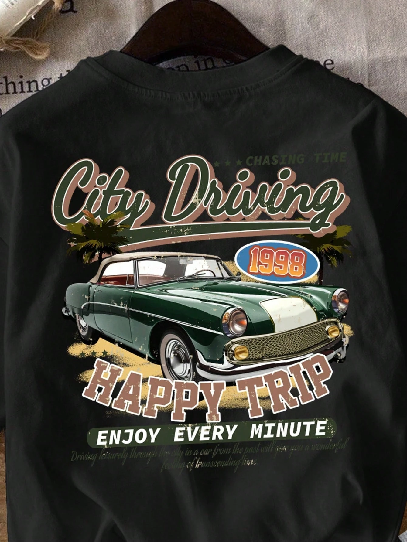 2026 T‑Shirt Kids Adults Y2K Aesthetic Classic Old‑Vehicle Graphic Print Oversized Sleeve Casual Hip Hop Family‑Matching Tee