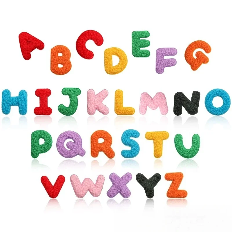 

Patch Sticker Bag Decoration Chenille Towel Embroidery English Alphabet Embroidery Cloth Sticker Small Number Embroidery Label