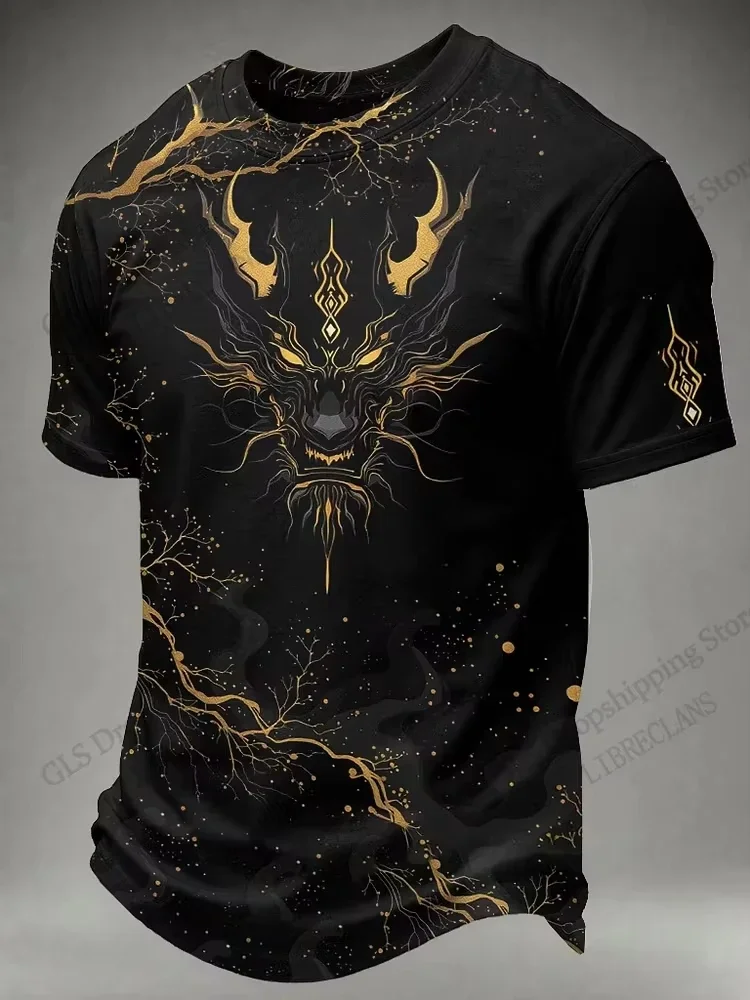 Vintage Chinese Dragon Samurai 3d Print T-shirt Men Women Fashion Breathable Short Sleeve Tops Tees
