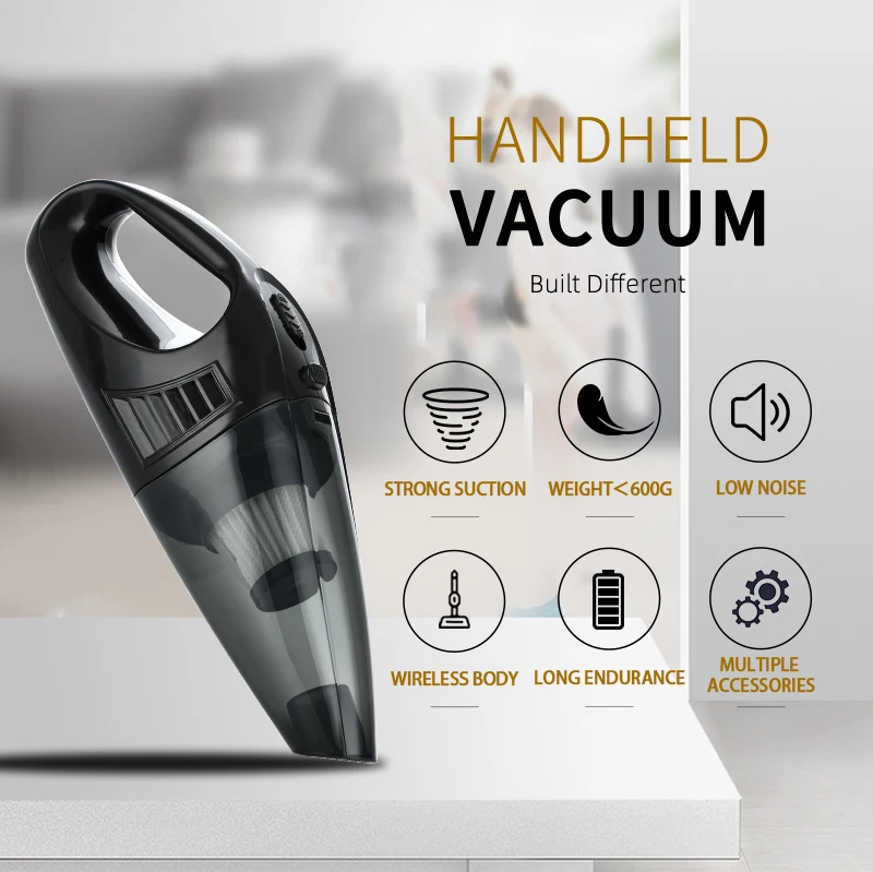 Car Vacuum Cleaner Portable Wired Handheld 120W Auto Vacuum Cleaner 12V Mini Car Vaccum Cleaners For Car Interior Cleaning