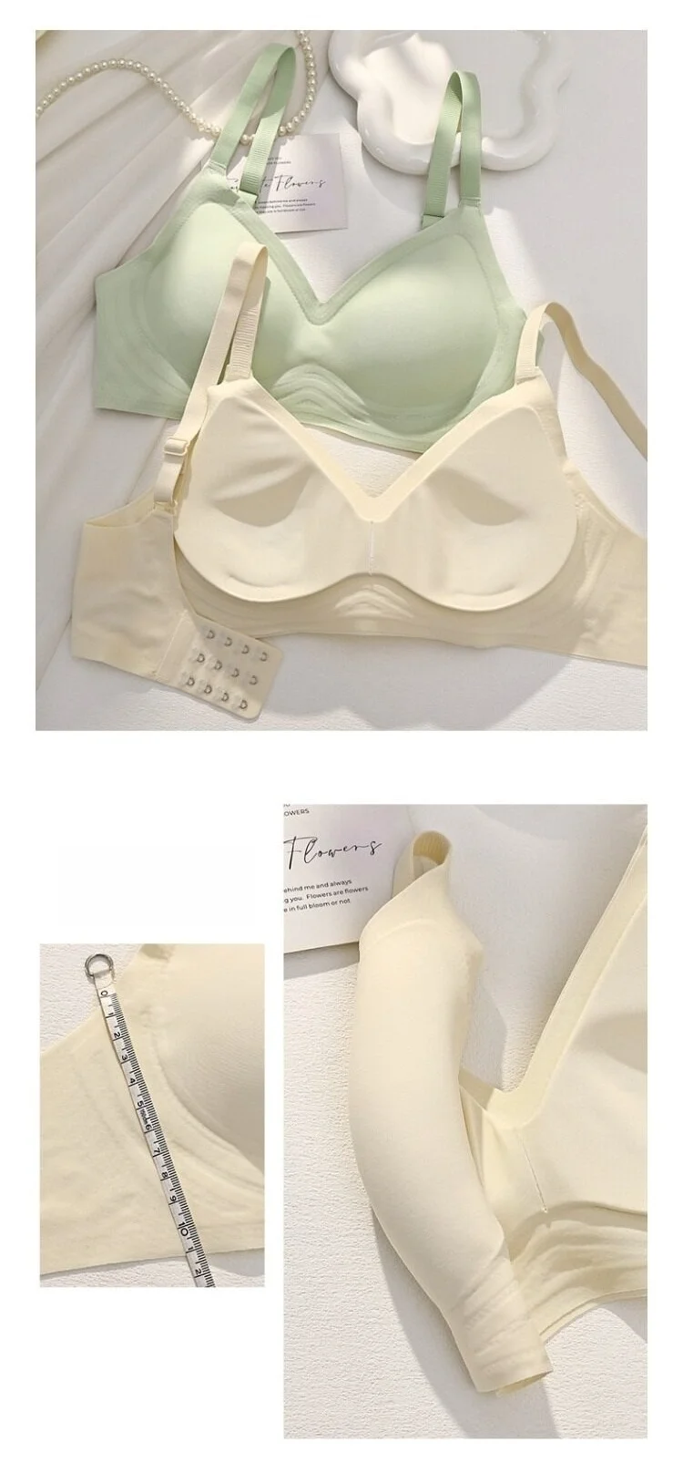 Nahtloser BH für kleine Brüste, Damen-Push-up-BH, bequem, ohne Bügel, weiche Unterstützung, geschlossene Unterwäsche für Frauen mit kleinen Brüsten, ohne Ränder. – Detail 12