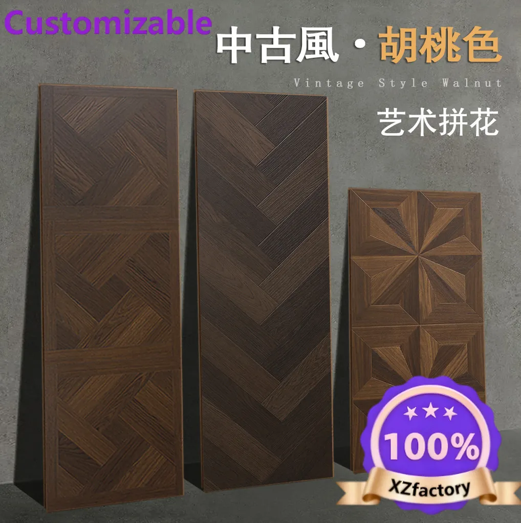 Customizable black walnut medium ancient style fish bone herringbone spell reinforced composite wood floor French