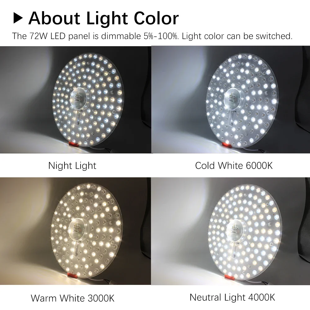 Ceiling Light Replacement Led Module 220V Led Panel Dimmable 72W Round Led Light Board Energy Saving Module For Ceiling Lamps