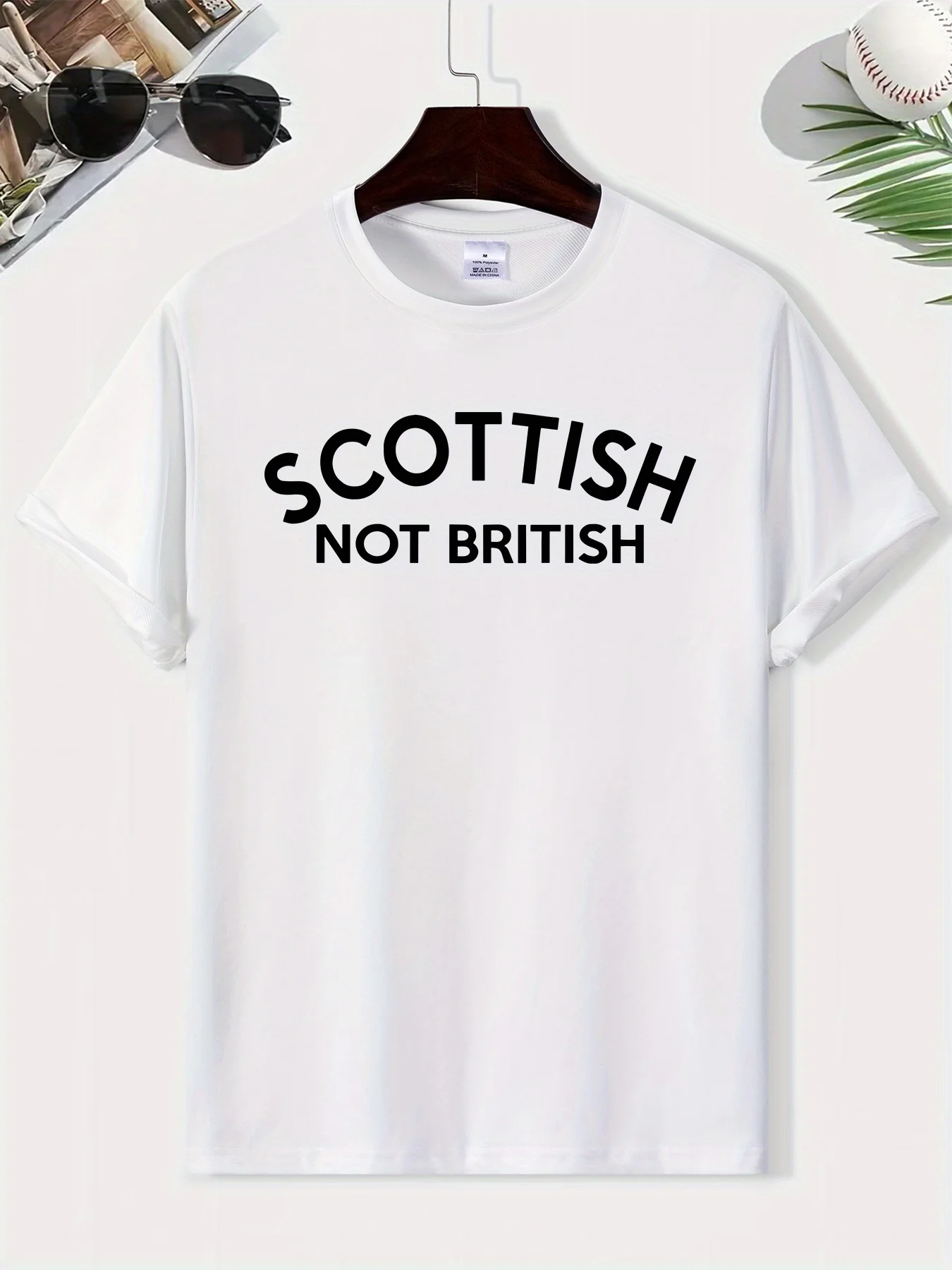 

Scottish non-British printed men's crew-neck stylish short-sleeved sports T-shirt, comfortable and versatile