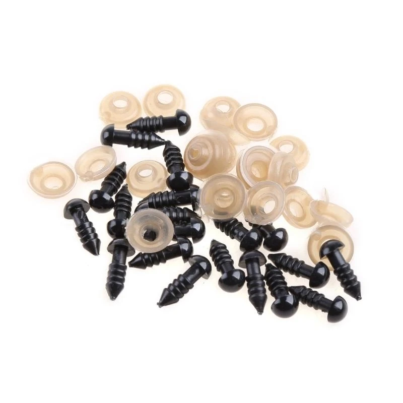 090B 20pcs 6mm Black Plastic Safety Eyes For Teddy-Bear/Doll/Toy Animal/Felting