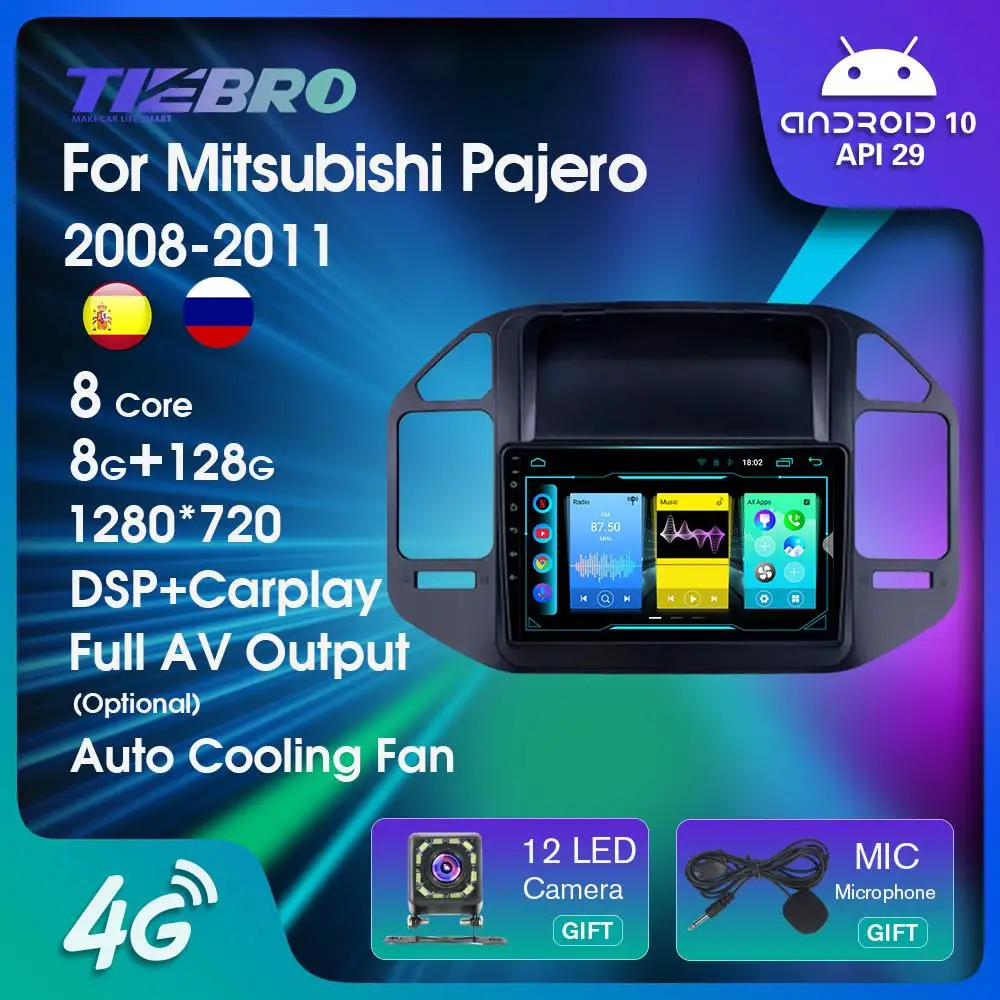 Tiebro Car Radio For Mitsubishi Pajero V73 V68 2008-2011 2DIN Android10 Autoradio Android Auto Navigation GPS Multimedia Player