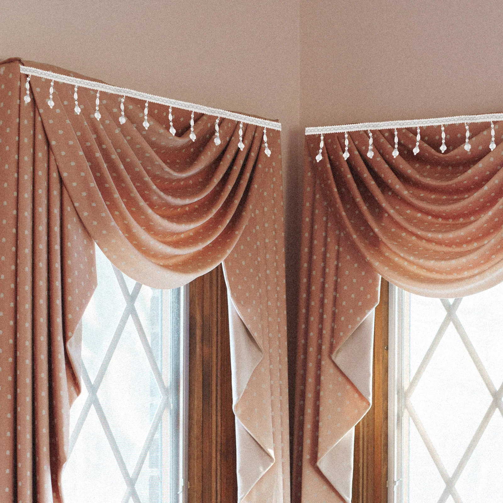

Curtain Bead Lace Decoration Trim Accessory Beaded Window Dressings Tassel Fringe Polyester Yarn Drapery