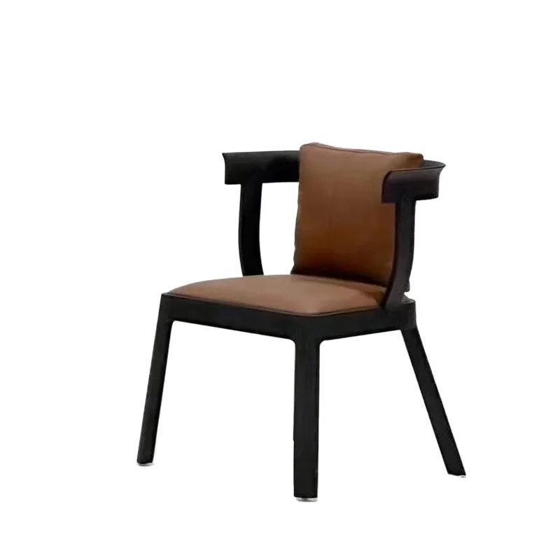 French Vintage Solid Wood Dining Chair Italian Antique Leisure Armchair Backrest Esthetisch En Duurzaam Dining Room Furniture