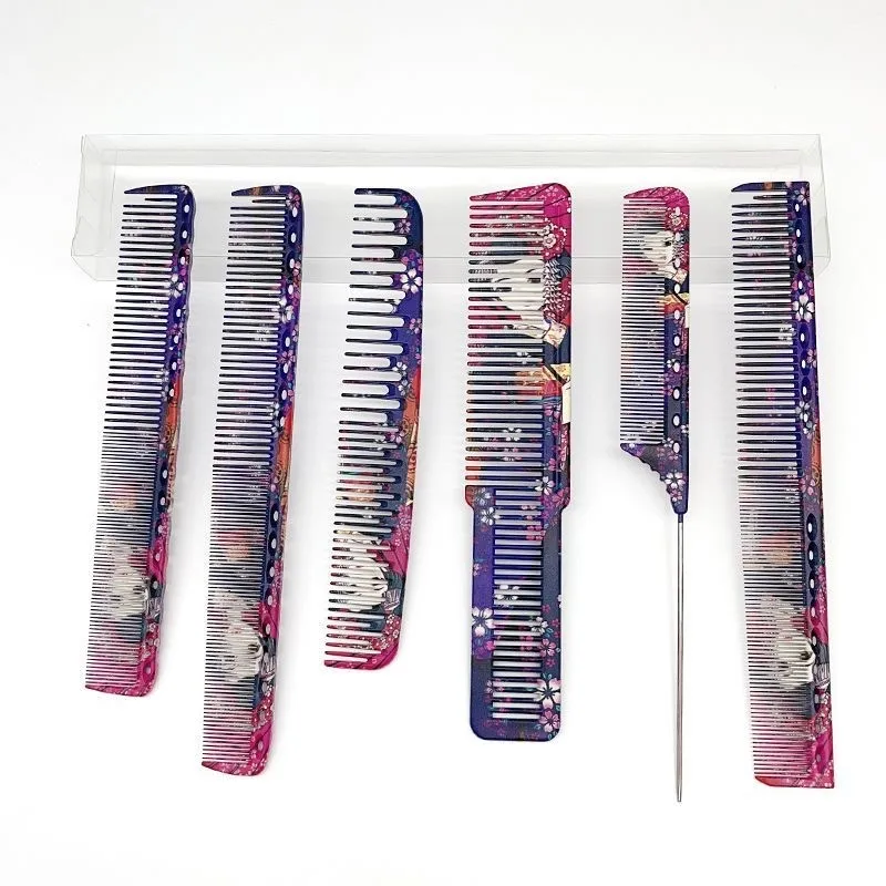 

ColorfulGraffitComb With Scale BarberShop Hair Cutting Combs Hairdresser Professional Haircut Hairbrush Hair Salon Styling Tools
