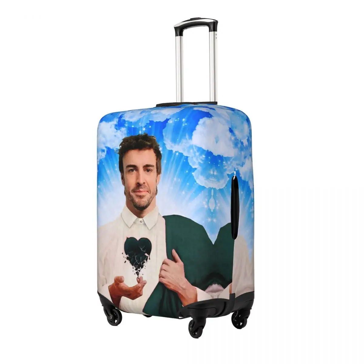 Fernandos Alonsos Saint Head Suitcase Cover Cruise Trip Holiday Fun Luggage Supplies Protection