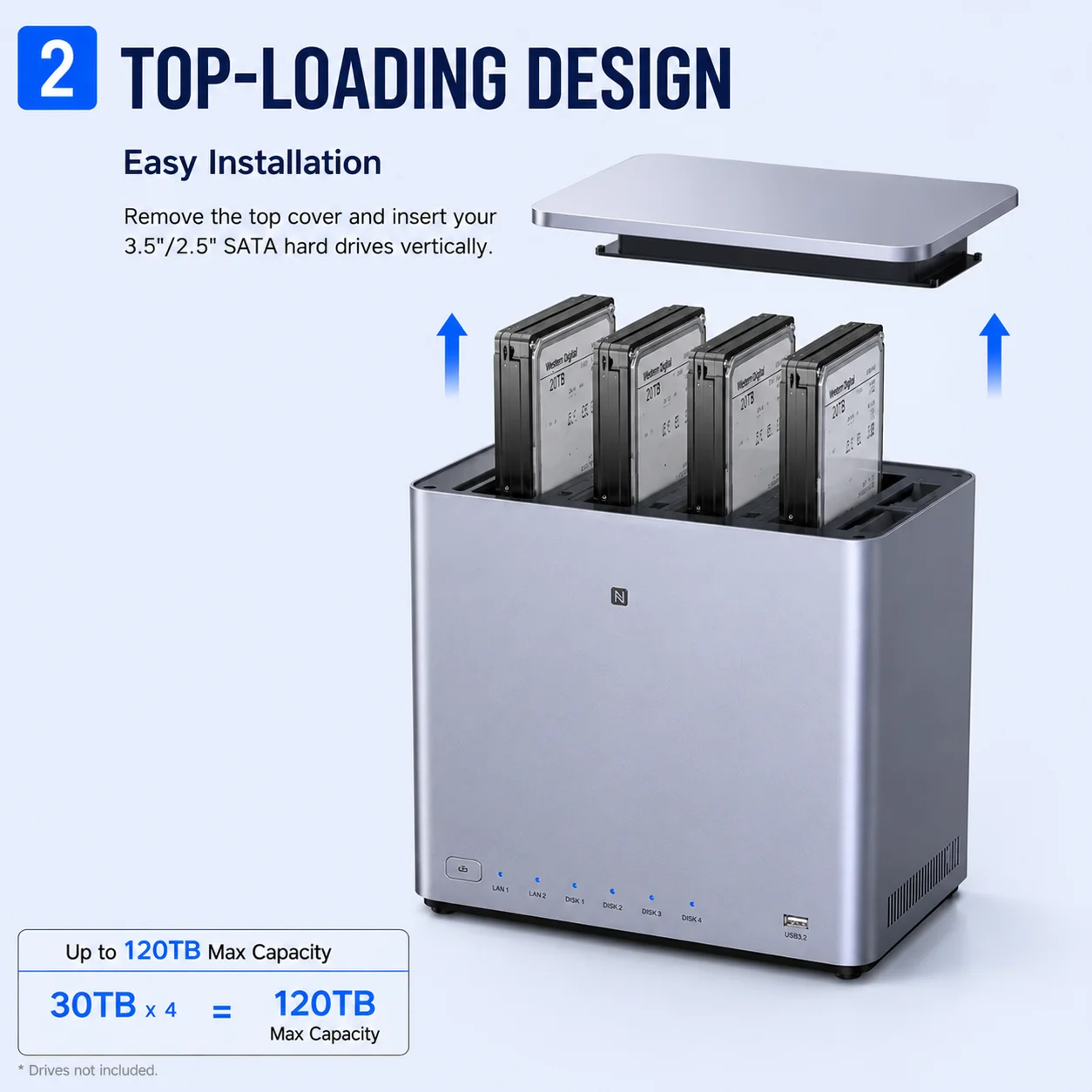 UGREEN DH4300 Plus NAS AI Storage Server 3TB 4TB 6TB 8TB 9TB 12TB 16TB RK3588 8GB LPDDR4X 4-Bay SATA HDD SSD 2.5GbE NFC Plex Jellyfin Personal Cloud