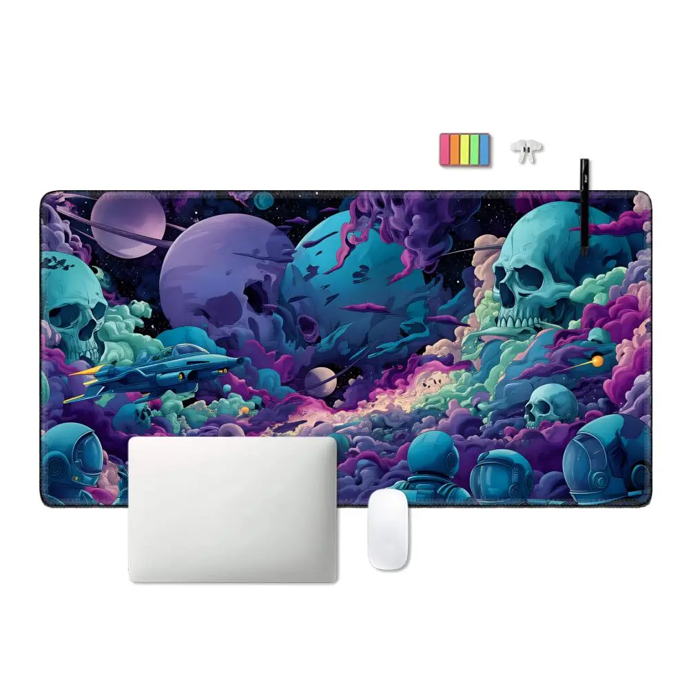 HYBXAXC Fantasy Skeleton Planet large Mouse Pad Desk Mat gaming mats Non-Slip Durable pc accessories keyboard mouse pads rug