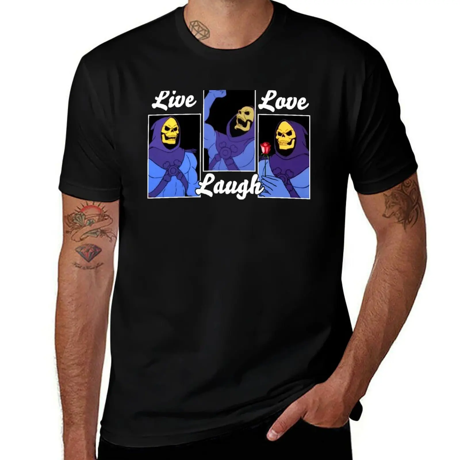

Live Laugh Love Skeleton Funny Valentine T-Shirt tees vintage anime shirt cheap stuff funny t shirts men
